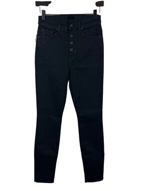 Mother Jeans The Pixie Swooner Skimp Button Fly Black Womens Jeans Size 24 NWT